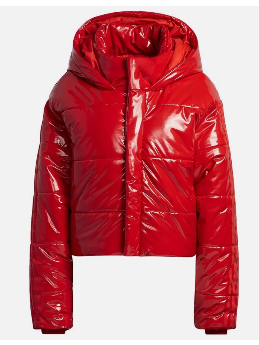 IVY PARK Glossy Red Hooded Puffer Jacket
